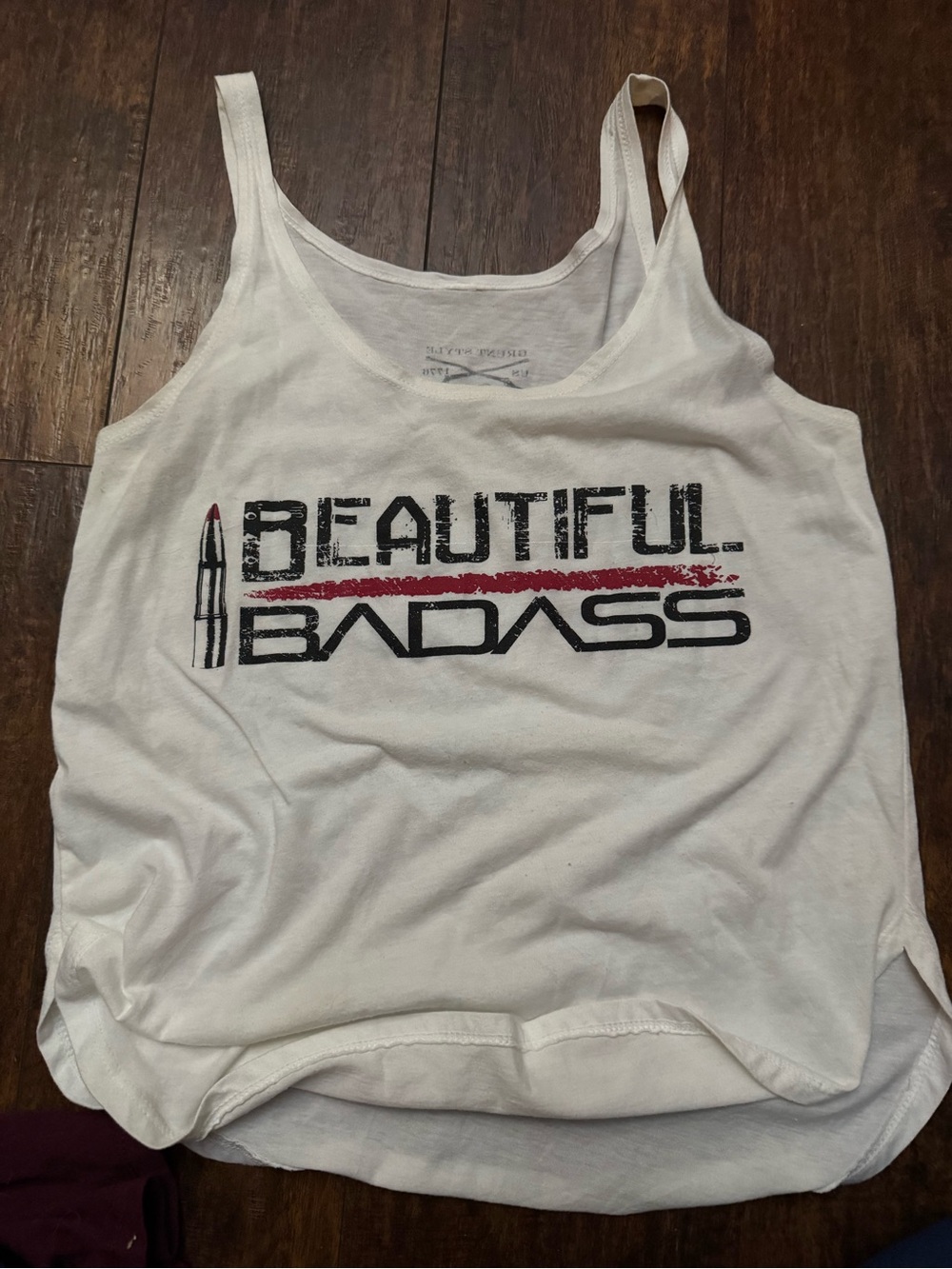 Grunt Style White Women's 'Beautiful Badass' Graphic Tank